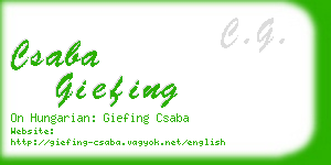 csaba giefing business card